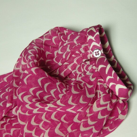 Diane Von Furstenberg Raspberry Pink Silk SIGOURNEY Wrap Dress Size 4 Auth Birds - Picture 5 of 6